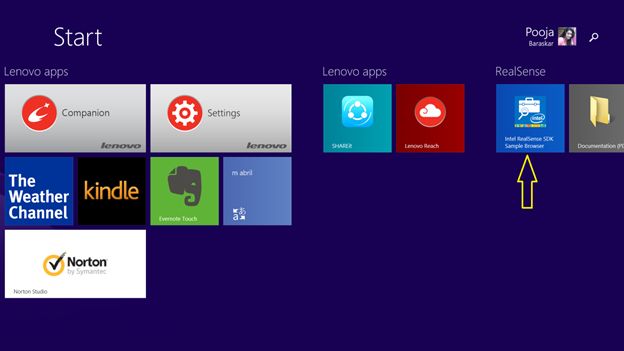 Intel Realsense on Start Menu